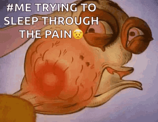 a cartoon of a rabbit with a red spot on its face .