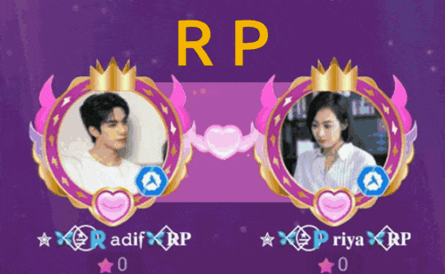 a picture of a man and a woman with the letters rp on top