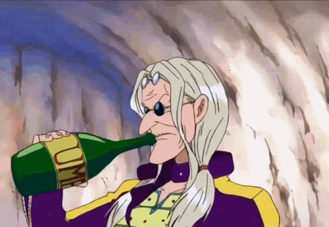 a cartoon character is drinking from a bottle that says uma on it