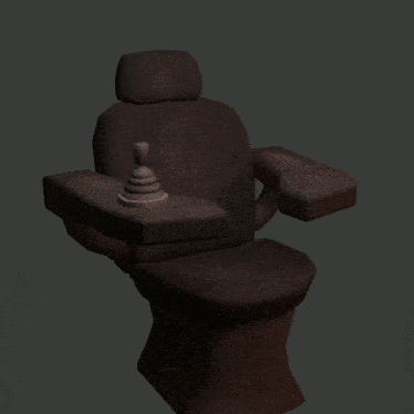 a statue of a chess piece with a few spots on it