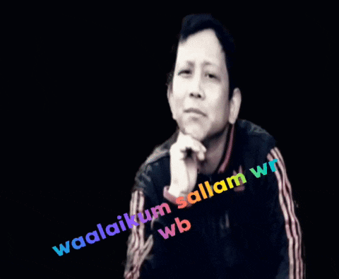 a man with his hand on his chin and the words waalaikum salam wr wb