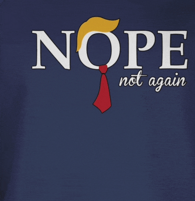 a t-shirt that says nope not again on it