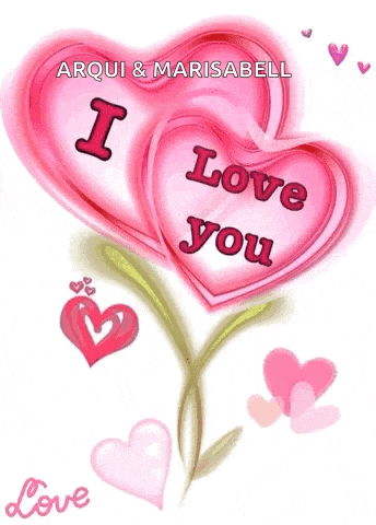 a pink heart with the words " i love you " written on it