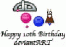 a picture of a happy 10th birthday greeting card .
