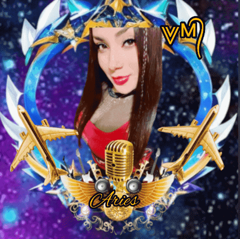 a picture of a woman in a circle with the name aries on it