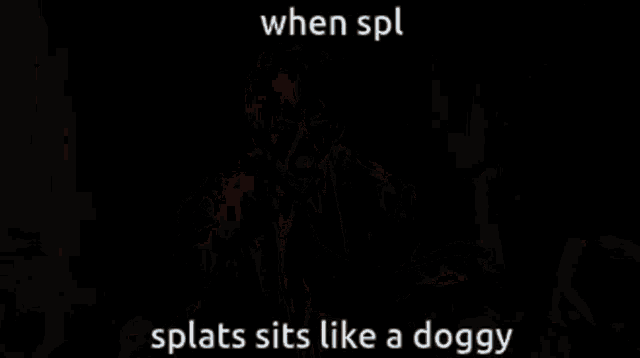 a pixel art of a man and a woman with the caption when spl splat sits like a doggy