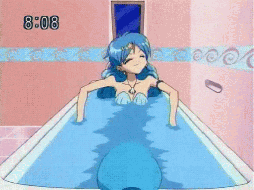 ぴちぴち Mermaid Melody Pichi Pichi Pitch お風呂　ゴロゴロ GIF - Bath Bathe Mermaid Melody GIFs