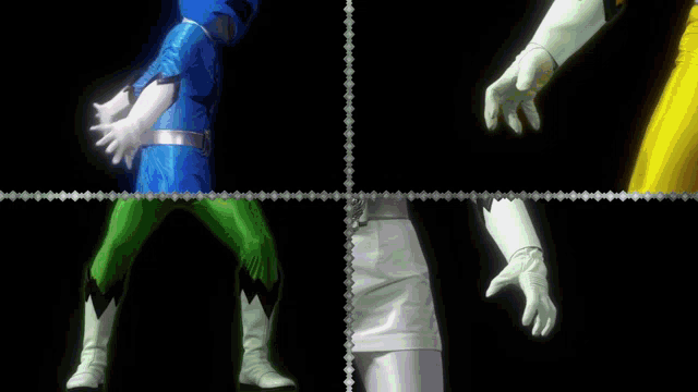a blue power ranger and a white power ranger are shown