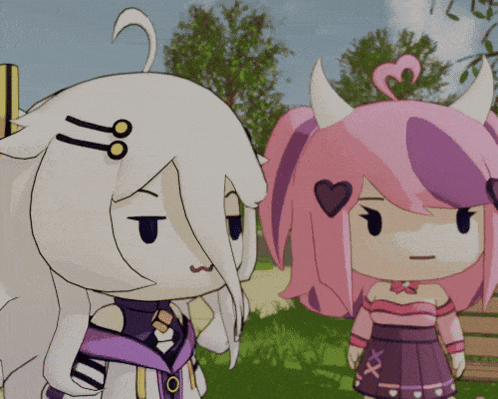a cartoon of a girl with a heart on her hair