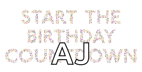 a white background with the words " start the birthday countdown " written in sprinkles