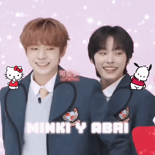 a picture of two boys with the name minky abri written on it