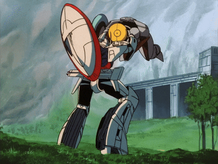 a robot with the letter a on its head