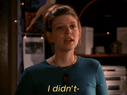 a woman in a blue shirt says that you were coming in yellow letters