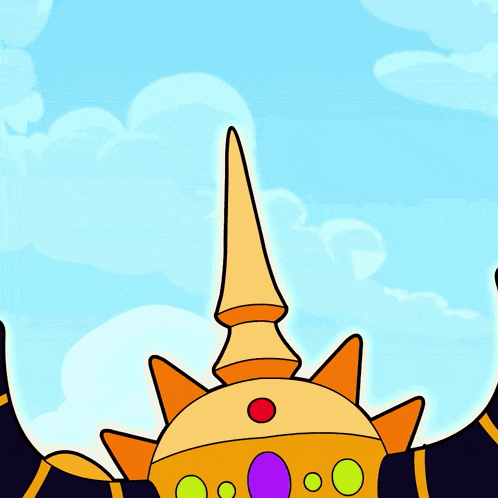 a cartoon drawing of a man with a crown on his head