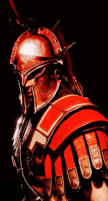 a man in armor with a helmet that says ' aeternitas ' on it