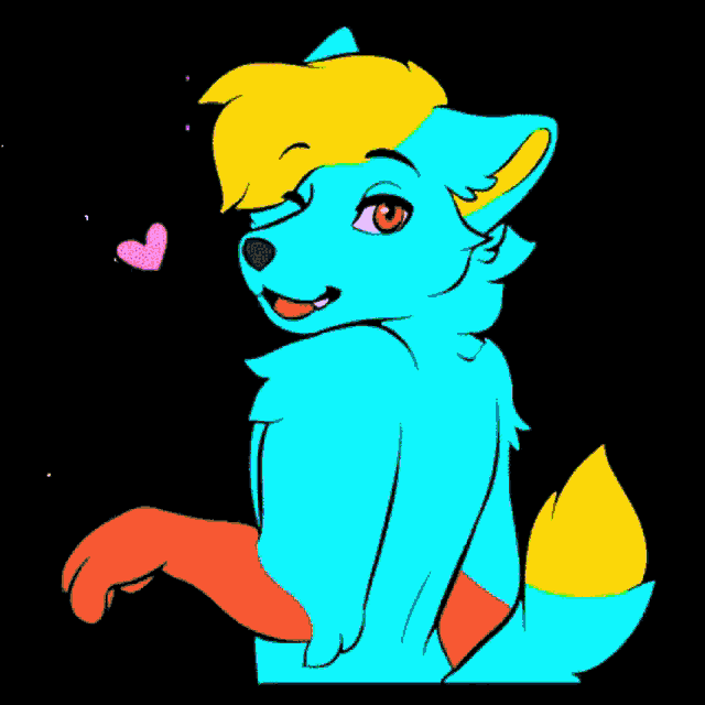 a cartoon drawing of a green furry animal with a yellow mane