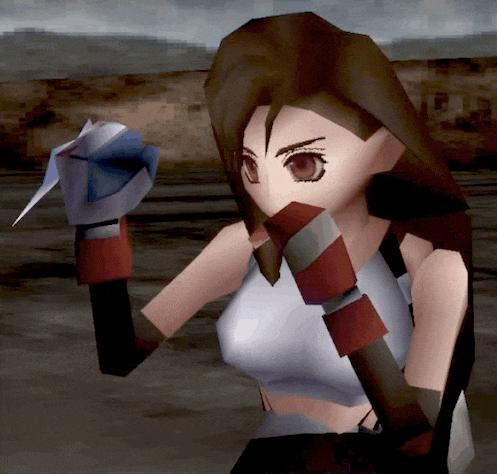 a cartoon character is holding a sword in her hand