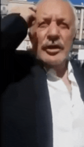 a man with gray hair and a mustache is wearing a suit and a white shirt .