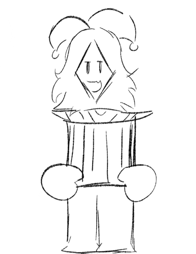 a black and white drawing of a woman with long hair