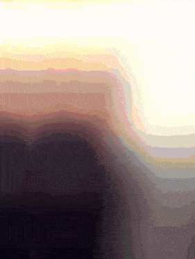 a computer generated image of a sunset shows a rainbow of colors