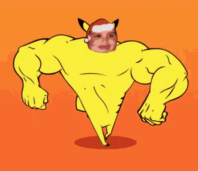a cartoon character with a santa hat on