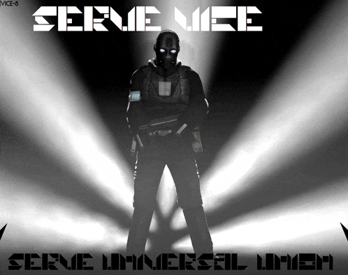 a black and white image of a soldier with the words serve mee on it