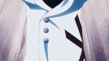 a close up of a white jacket with buttons on it