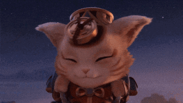 a cat with a crown on its head is smiling and holding something