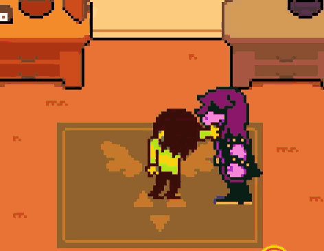 a pixel art drawing of a girl standing next to another girl