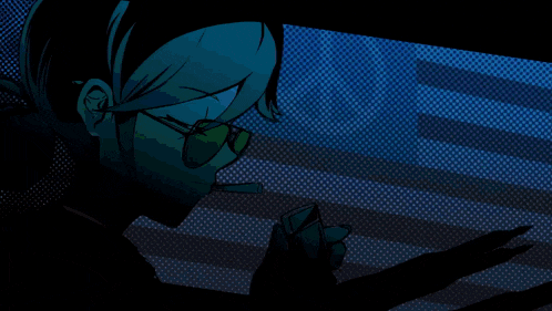 a cartoon of a girl lighting a cigarette with a lighter