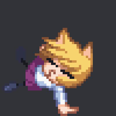 a pixel art drawing of a person laying on their back with their eyes closed