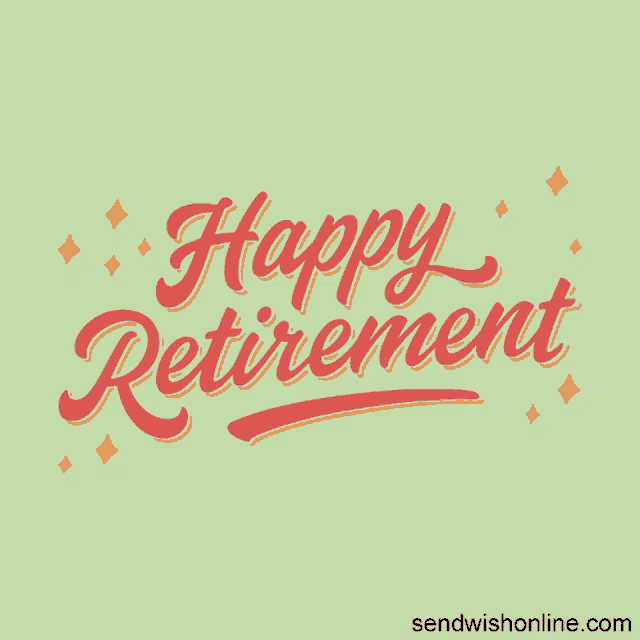 a greeting card that says happy retirement in pink letters