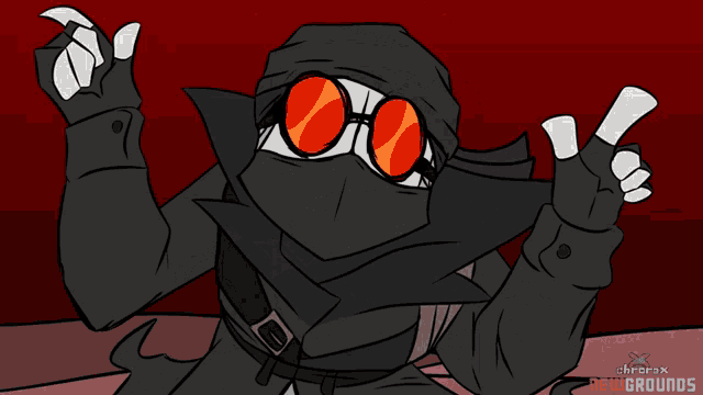 a cartoon of a man with bandages on his face and the words chromx new grounds on the bottom