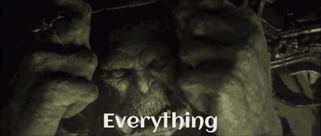 a picture of a monster with the word everything written below it