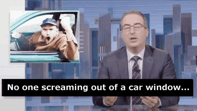 Screaming Car Window John Oliver GIF - Screaming Car Window John Oliver Worthwhile GIFs