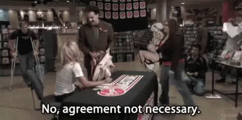 Borat Agreement Not Necessary GIF - Borat Agreement Not Necessary Dont Agree GIFs