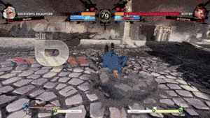 a video game with goldlewis dickinson and slayer fighting