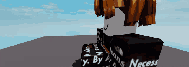 a 3d model of a person wearing a black shirt that says ' y. by a. on it '