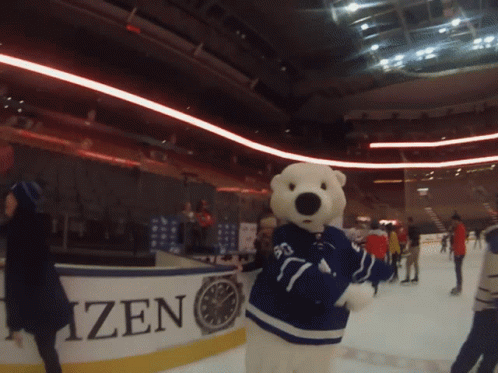 Toronto Maple Leafs Carlton The Bear GIF - Toronto Maple Leafs Carlton The Bear Flossing GIFs