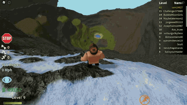 a screenshot of a video game with a stop sign