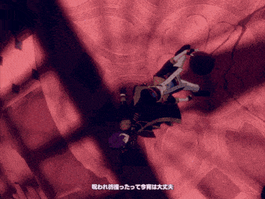 a cartoon character is laying on the floor with chinese writing on the bottom right corner