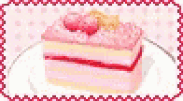 a slice of cake with strawberries on top of it is on a plate .