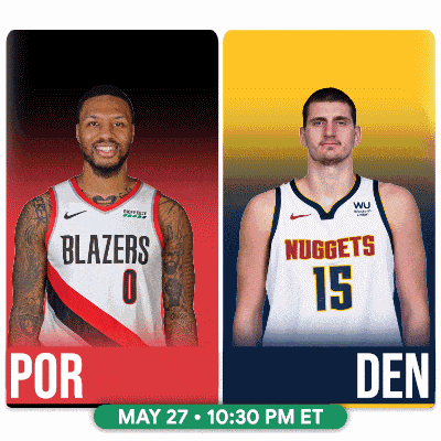 the blazers and nuggets are playing on may 27th at 10:30 pm et