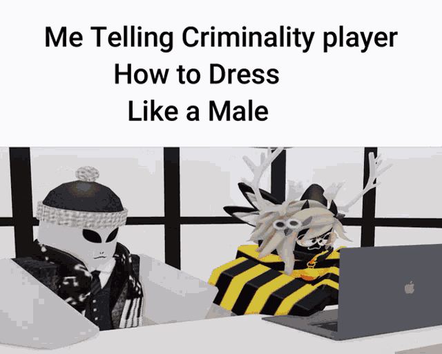 Criminality Roblox GIF - Criminality Roblox Me Telling Criminality Player How To Dress Like A Male GIFs
