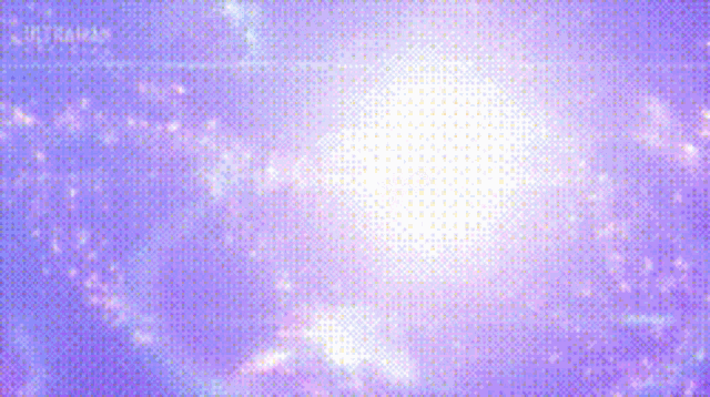 a person is holding a light saber in front of a colorful background .