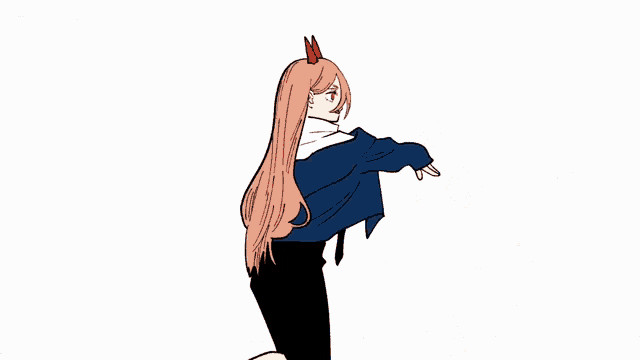 a drawing of a girl with red horns covering her face