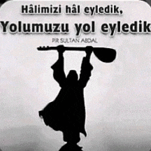 a silhouette of a man holding a guitar with a quote from pir sultan aida