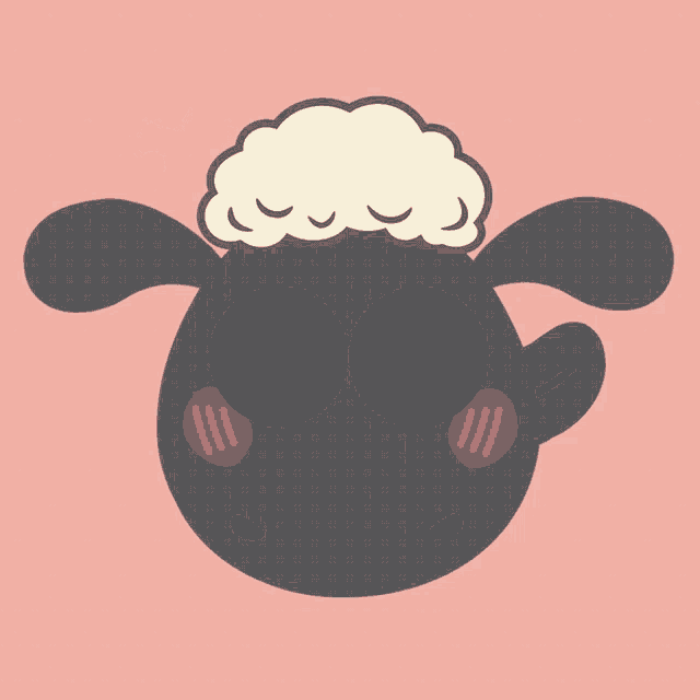 an illustration of a sheep with hearts coming out of its eyes