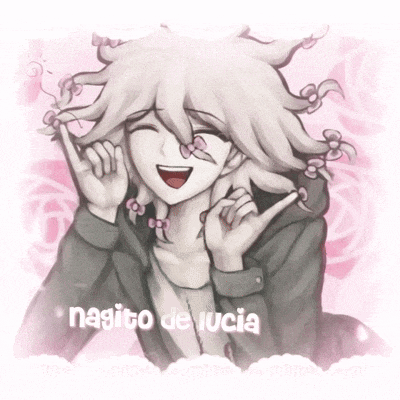 a drawing of a person with the name nagito de lucia on the bottom