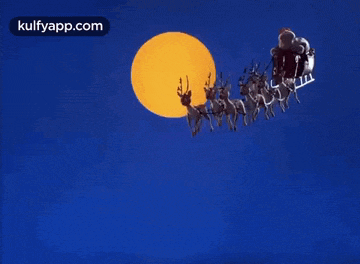 santa claus is being pulled by reindeer in a sleigh